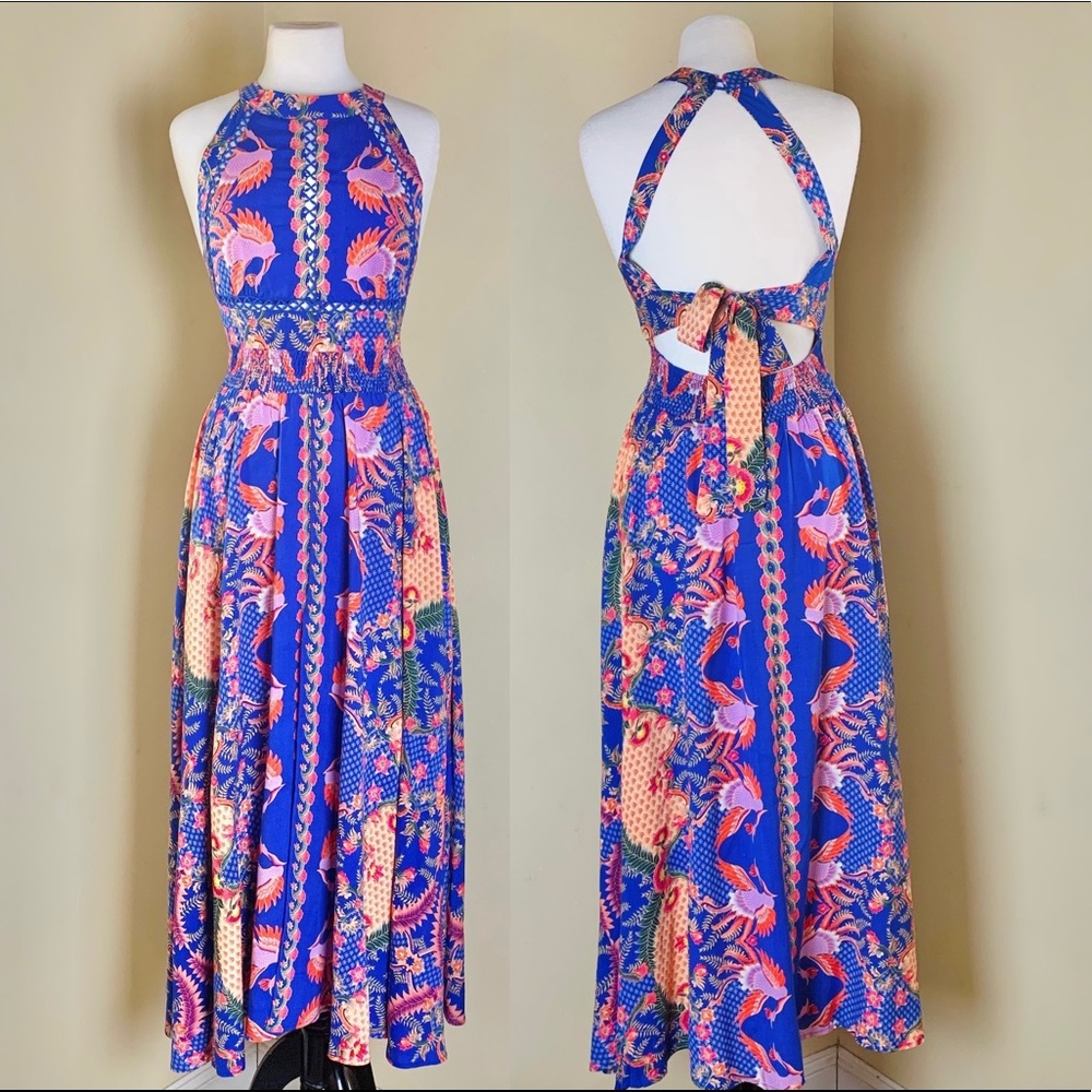 Jaase Blue Endless Summer Print Dress Medium